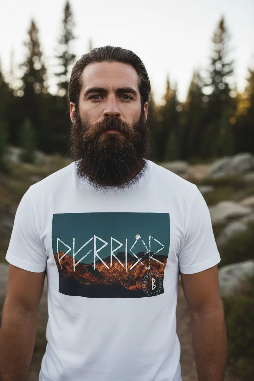 Printify Warrior Rune T-Shirt — Viking Rune Graphic Tee - T-Shirts T-Shirt