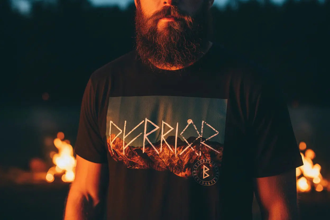 Printify Warrior Rune T-Shirt — Viking Rune Graphic Tee - T-Shirts T-Shirt