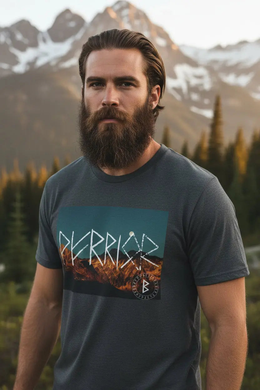 Printify Warrior Rune T-Shirt — Viking Rune Graphic Tee - T-Shirts T-Shirt