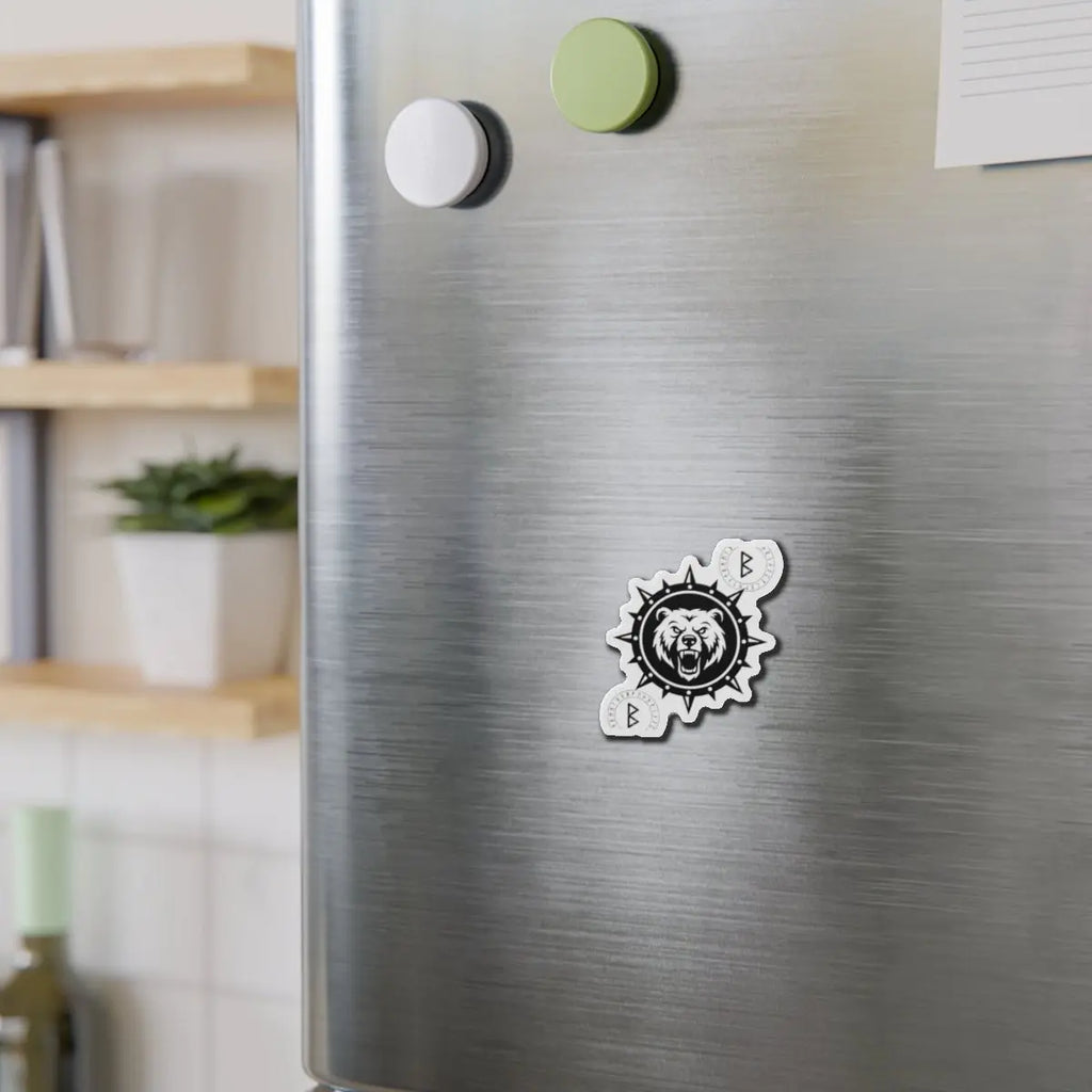 Printify Bear Compass Die-Cut Magnet — Viking Rune Emblem - Refrigerator Magnets Home Decor