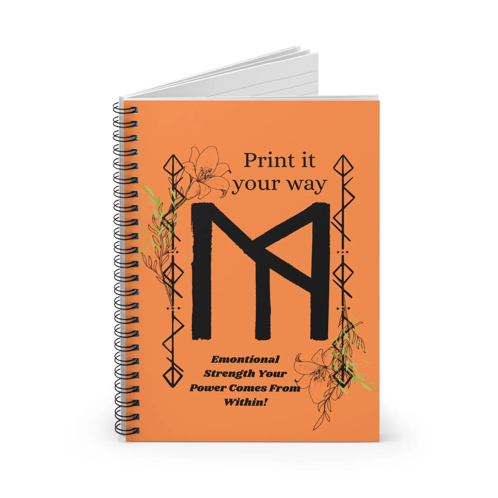 Printify Emotional Strength Spiral Notebook — “Print It Your Way” Floral Journal - Notebooks & Notepads Paper products