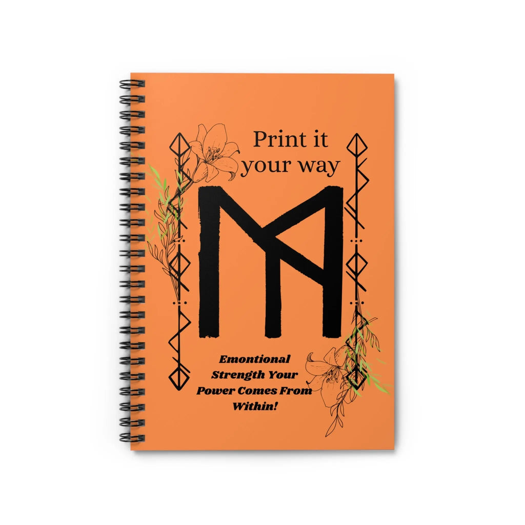 Printify Emotional Strength Spiral Notebook — “Print It Your Way” Floral Journal - Notebooks & Notepads Paper products