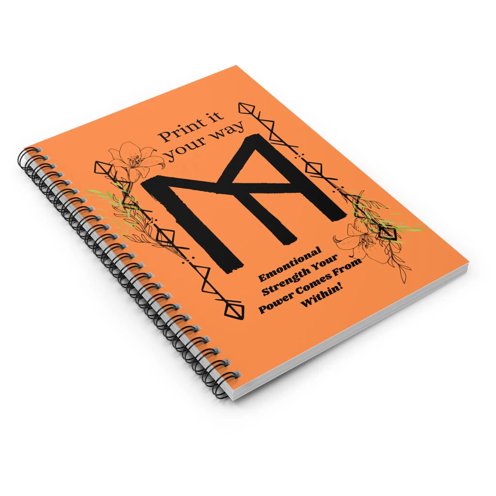 Printify Emotional Strength Spiral Notebook — “Print It Your Way” Floral Journal - Notebooks & Notepads Paper products