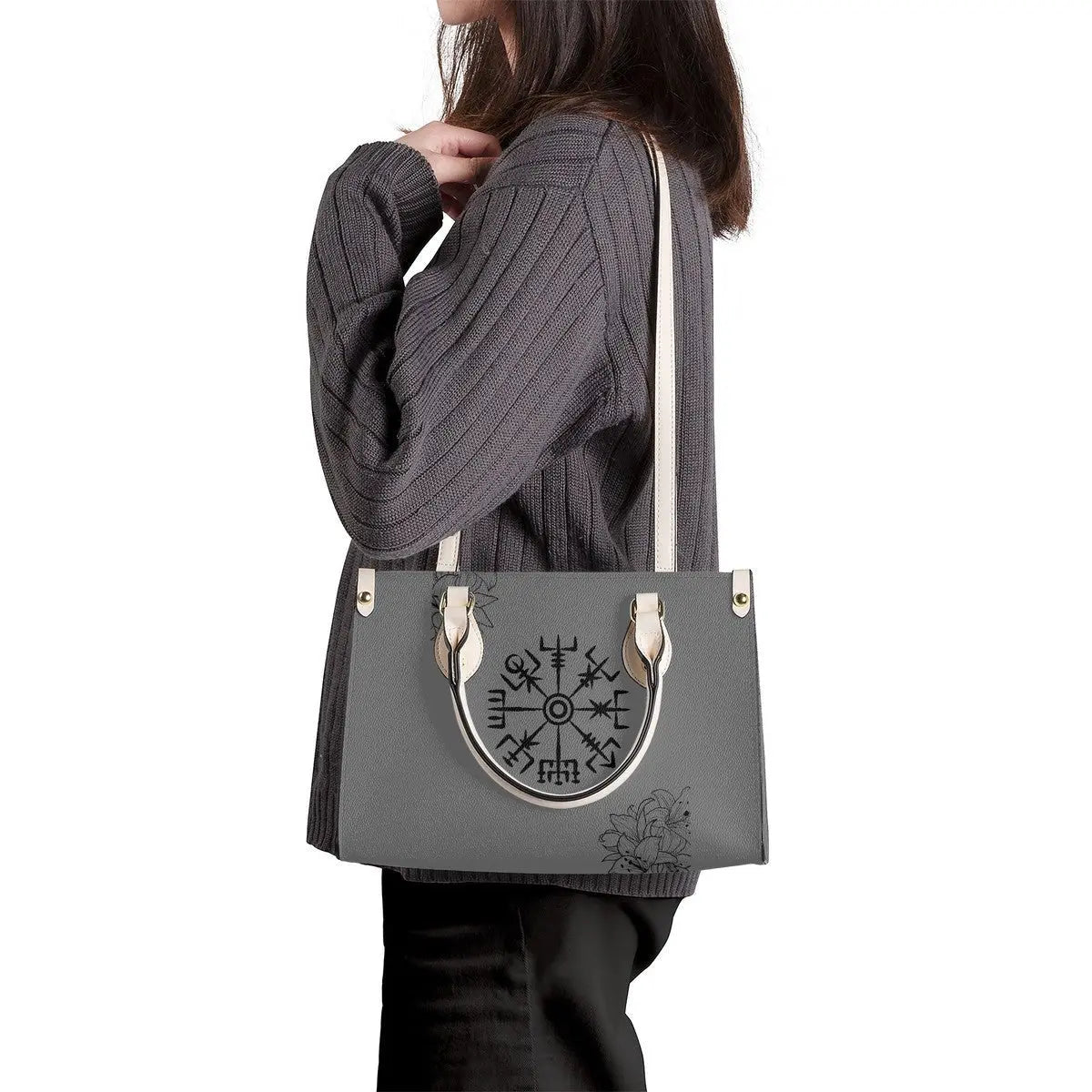 Valkyrie Threads! Norse Inspired Luxury Women PU Tote Bag - White - Shopper Bags Tote bags
