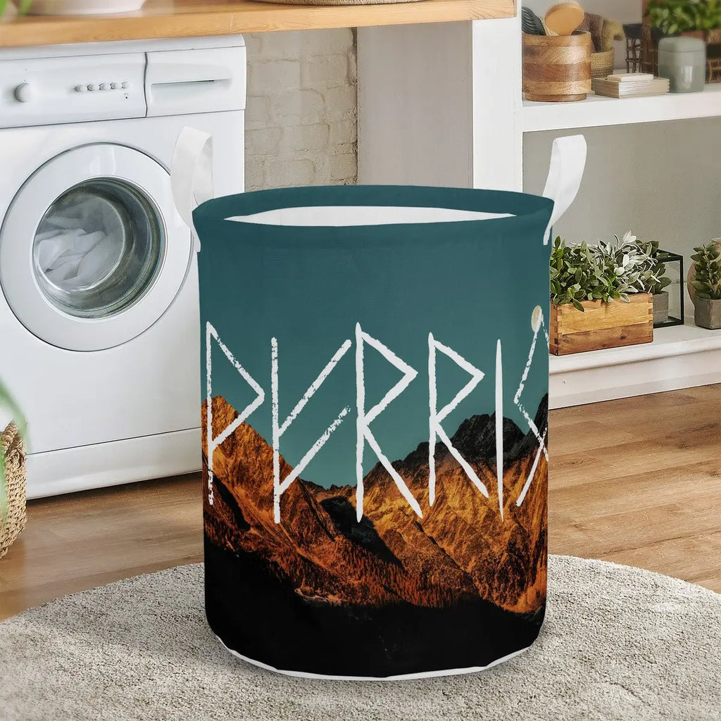 Valkyrie Threads! Norse Rune Round Basket - Laundry Baskets Storage