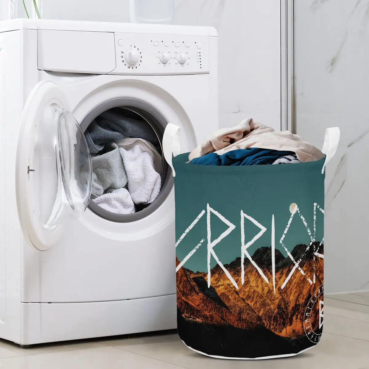 Valkyrie Threads! Norse Rune Round Basket - Laundry Baskets Storage