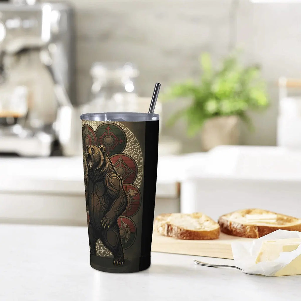 Valkyrie Threads! Norse Viking Berserker Warrior Blk 20 oz Stainless steel - Tumblers Drinkware