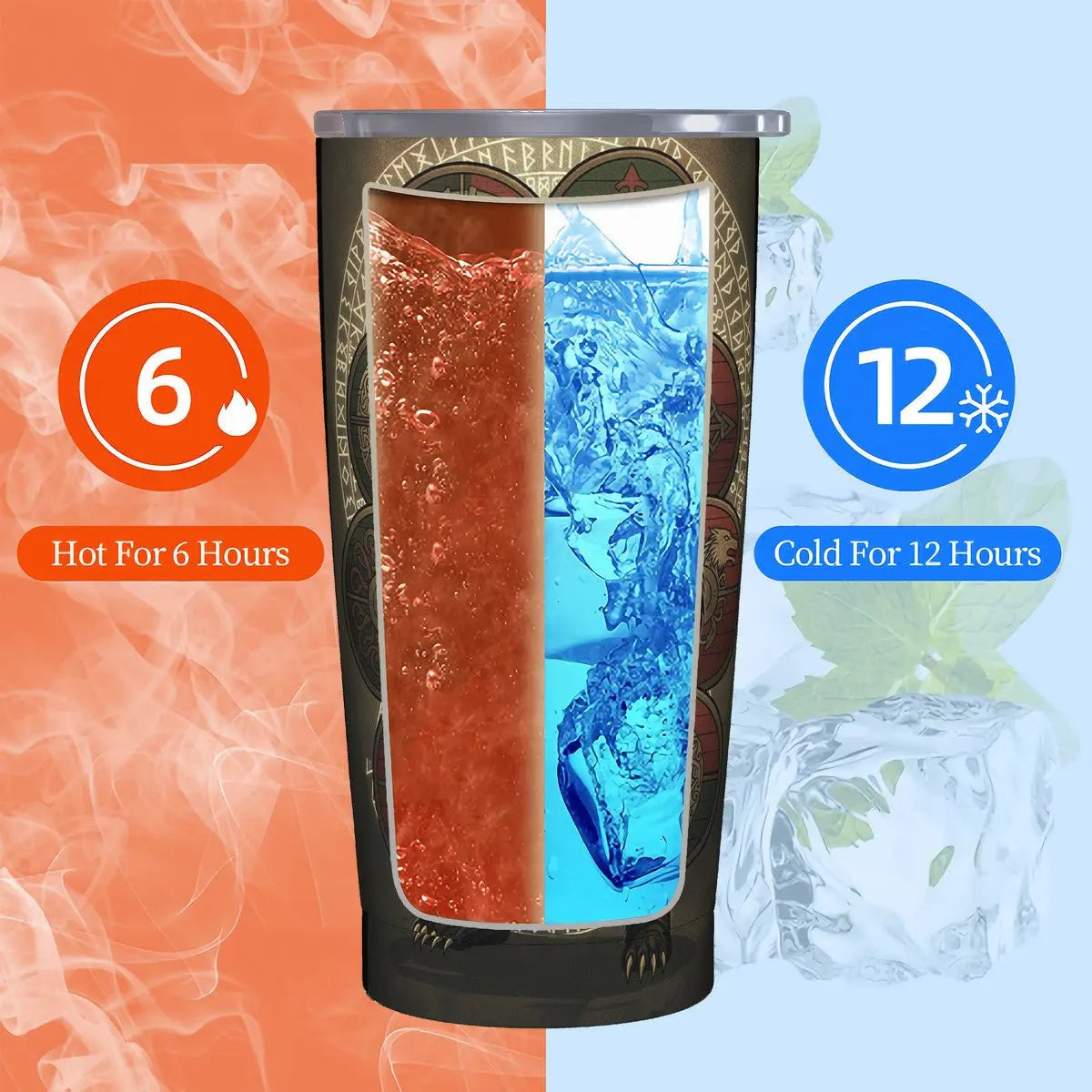 Valkyrie Threads! Norse Viking Berserker Warrior Blk 20 oz Stainless steel - Tumblers Drinkware
