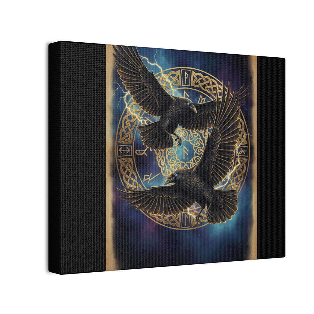 Printify Odin's Ravens Wall Canvas — Wisdom & Vision Stretched Art - Prints Canvas