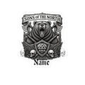Printify Sons of the North Bear Crest Vinyl Decal — Custom Name Kiss-Cut Sticker - Decorative Stickers Paper products