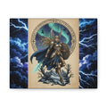 Printify Valkyrie Warrior Canvas Print — Norse Goddess Lightning Art - Visual Artwork Canvas