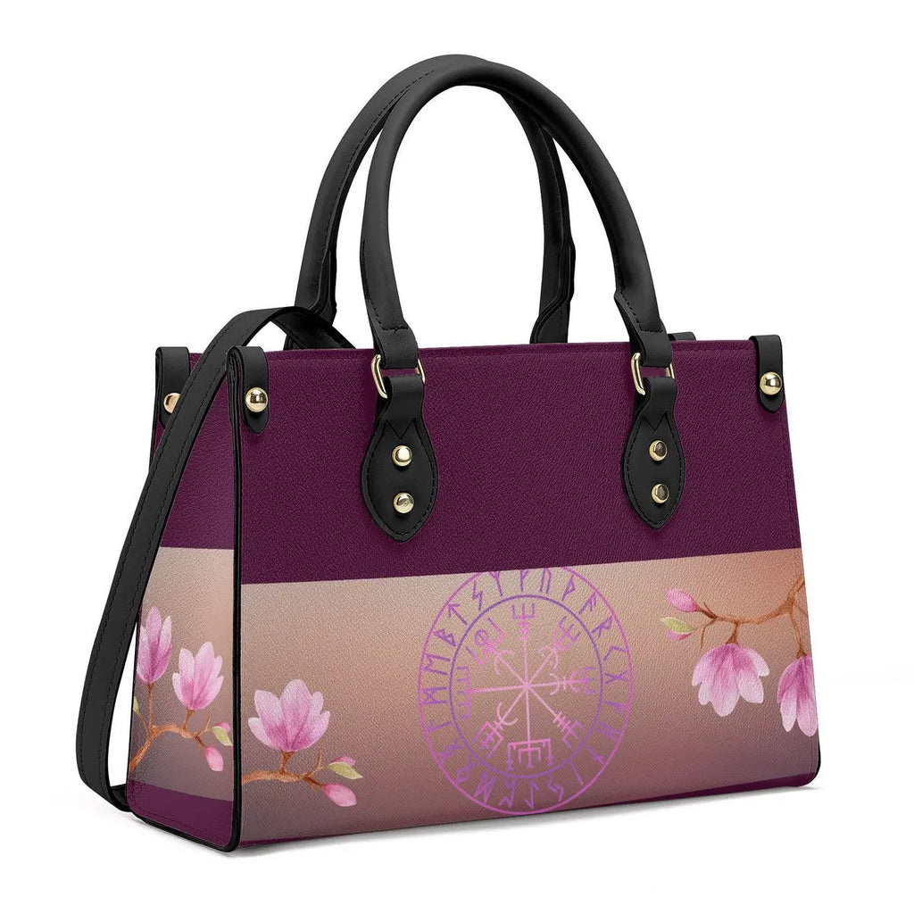 Valkyrie Threads! vegvisir compass Luxury Women PU Tote Bag - Black - Handbags Tote bags